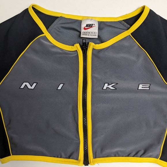 Nike Black & Gray Crop Top with Yellow Trim - Picture 4 of 7